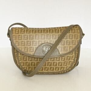FENDI Shoulder Crossbody Bag Coated Canvas Vintage 1980s